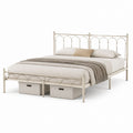 Letto matrimoniale in acciaio beige con struttura ad arco 160 x 200 cm