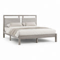 Letto matrimoniale con testiera imbottita grigio effetto rovere per materasso 160 x 200 cm 170 x 214 x 120 cm
