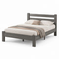 Letto matrimoniale con struttura grigio in legno massello rettangolare 160 x 200 cm