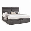 Letto contenitore matrimoniale grigio scuro in poliestere 160 x 200 cm