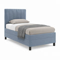 Letto singolo imbottito blu in poliestere rettangolare 90 x 190 cm